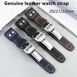 20/21/22mm Genuine leather watch strap for IWC PILOT'S WATCHES IW328203 Folding buckle bracelet for IWC PORTUGIESER IW371446