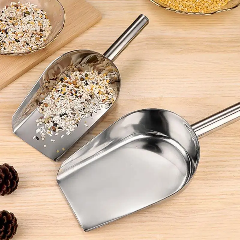 Stainless Steel Ice Shovel Multifunctional Food Measuring Spoons Grain Coffee Beans Flour Shovel Bar Kitchen Accessories