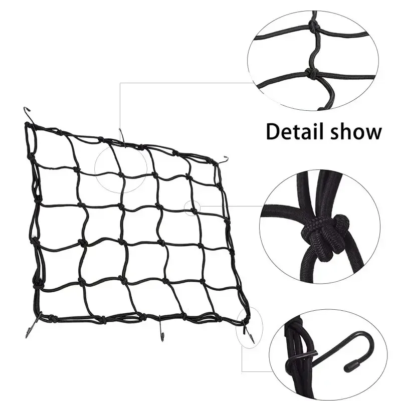 

40x40cm 6 Hooks 5 Colors for Motorcycle Storage Helmet Fuel Tank Motorcycle Elastic Stretch Net Motorcycle Accessories