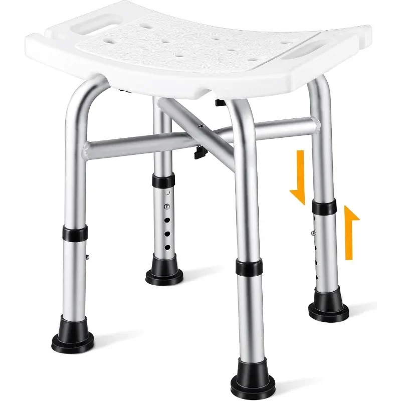 Shower Chair for Inside Shower(500lb), FSA/HSA Eligible 5 Height Adjustable Shower Stool, Shower Seats for Adults, 3-Minute