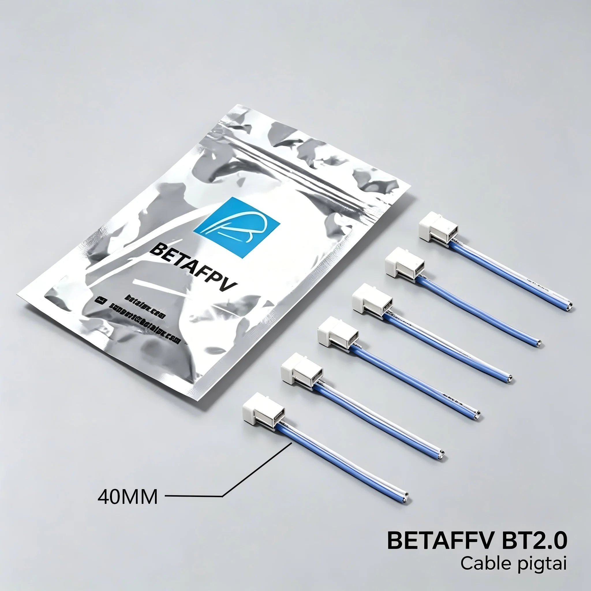 BETAFPV BT2.0 U Shaped Cable Pigtail 6PCS 40mm 22AWG Male Plug Power Wire For 1S FPV Micro Whoop Brushless Racing Quadcopter Kit