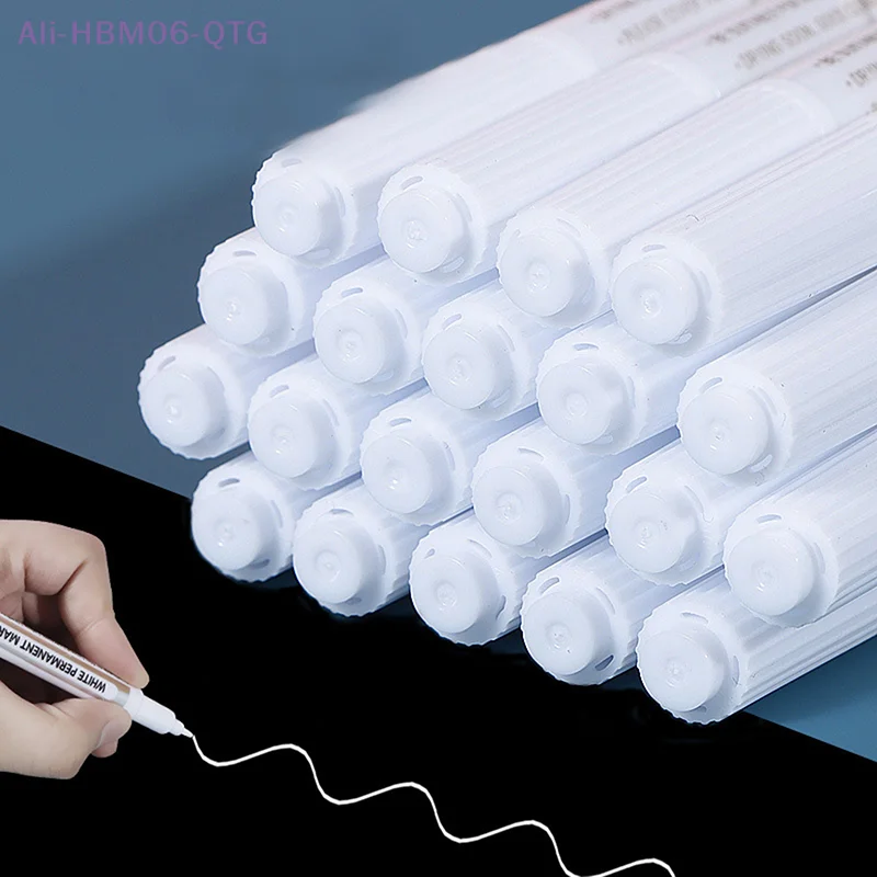 

[New]White Marker Pens 1.0mm Oily Waterproof White Gel Pen DIY Graffiti Sketching Markers Stationery Wrting School Supplies