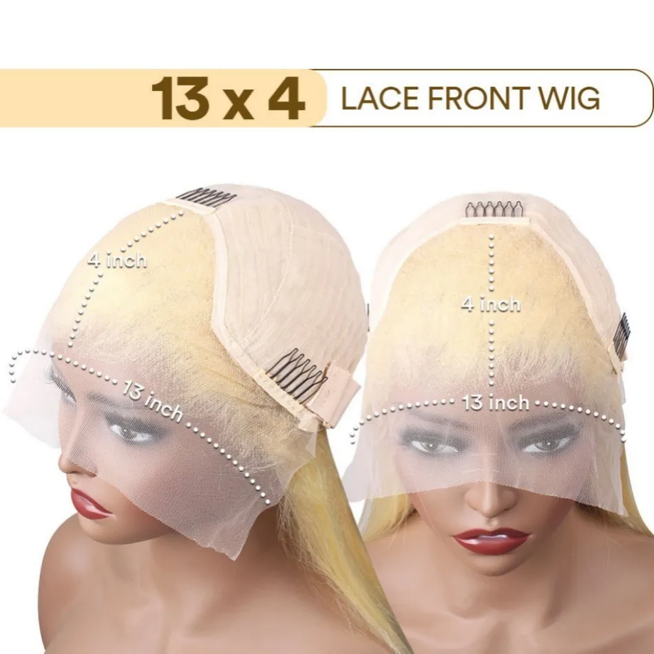 Straight Human Hair Wigs 613 Blonde 13X6 Hd Lace Frontal Wig 220 Density