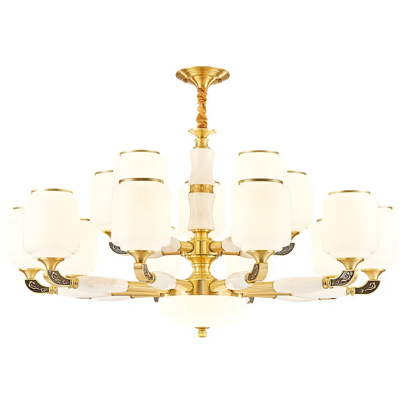 

New Chinese style, chandelier, living room, simple, modern, home, dining room