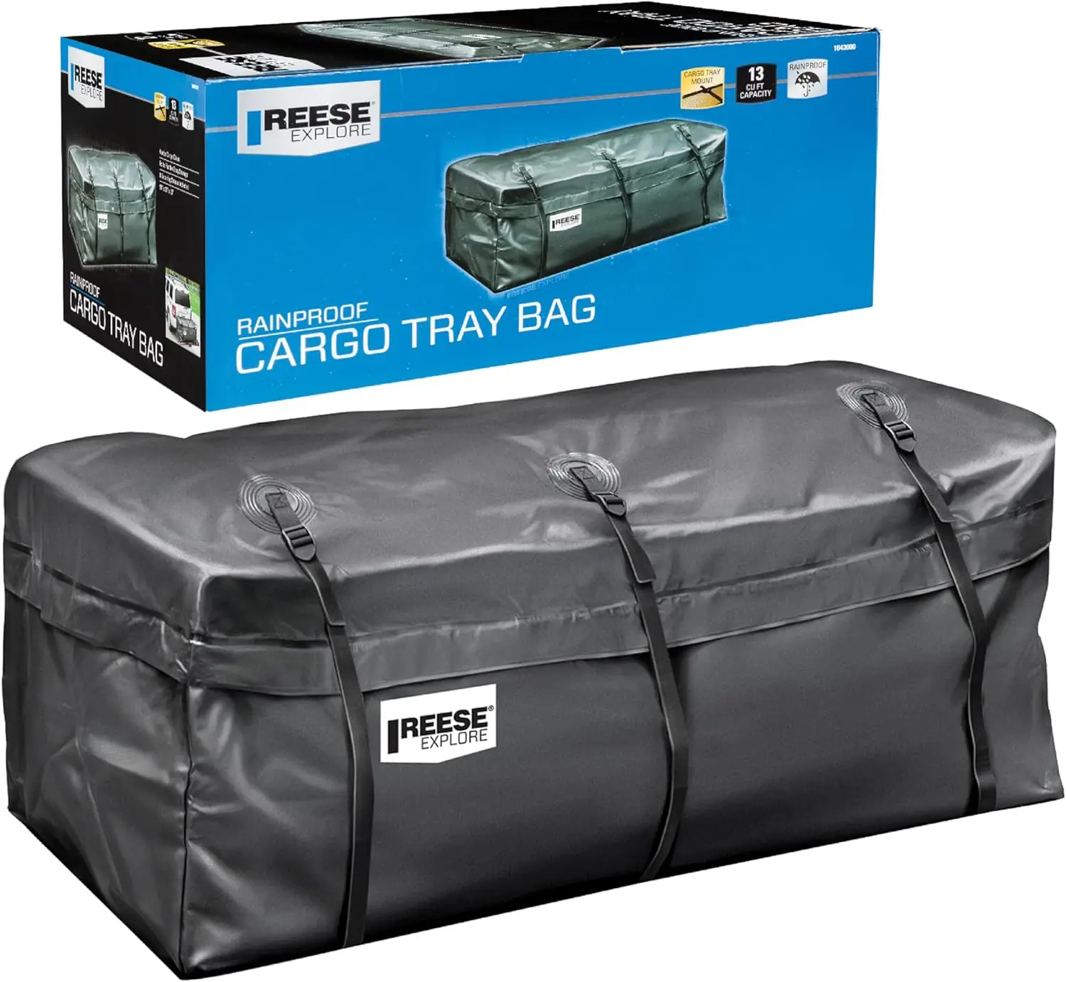 

13 Cubic Feet Rainproof Hitch Cargo Carrier Bag, 54x21x20 Inches, Fits Most Full-Size Hitch Mounted Carriers