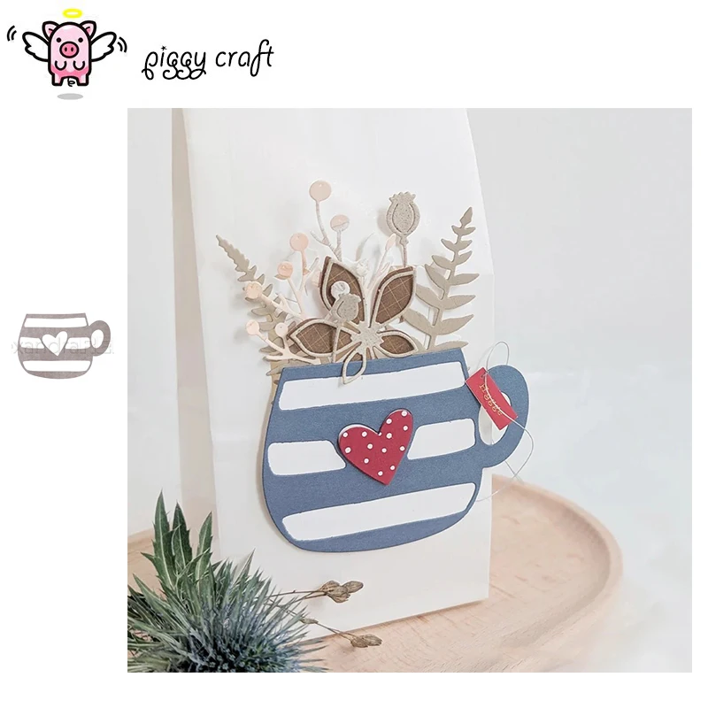 Piggy Craft Metall-Stanzformen, Stanzform, Schablone, Motiv „Liebe“, Wasserflasche, Scrapbooking, Papierbastelwerkzeug, Stanzmesser, Stanzschablone, Stanzformen.