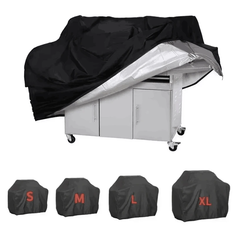 BBQ Cover Anti-Dust Waterproof Heavy Duty Grill Cover Rain Protective Rectangle Round Outdoor Barbecue Cover Accessories