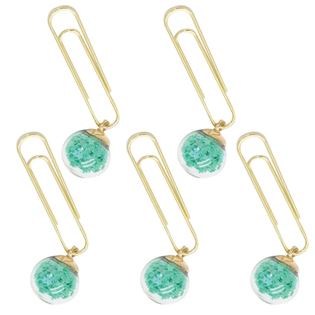 

5Pcs Paper Clips Crystal Novelty Bookmarks Cute Office School Page Marker Fun Photos Clips Note Markers