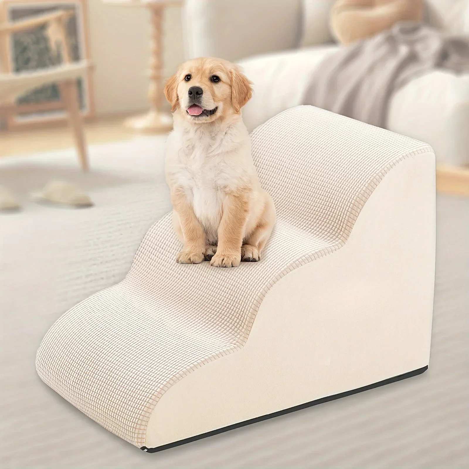 Orthopedic Dog Steps with Removable Covers Eco-PU Padding Non-Slip Diamond Treads 2/3/4 Tier Pet Stairs for Elderly Dogs.LABUBO. - view 5