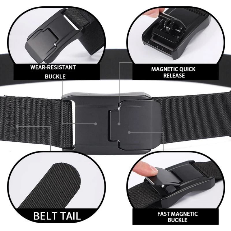 New Stretch Belt For Men and Women Hard Quick Release Buckle Strong Real Nylon Unisex Elastic Belt Overalls Work Belt