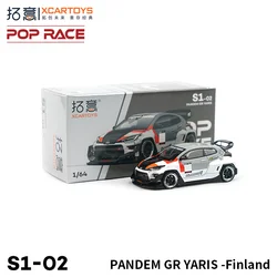 XCARTOYS POPRACE 1:64 Die cast alloy car model toys Decorated Gift toys PANDEM GR YARIS Finland, Children's Day gift toys.