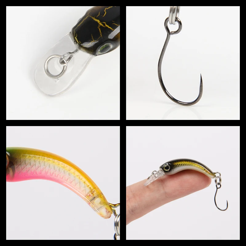 LETOYO Floating injured Fishing Lure 40mm 1.2g Micro lures Artificial Minnow Bait wobblers for Trout Bass Perch