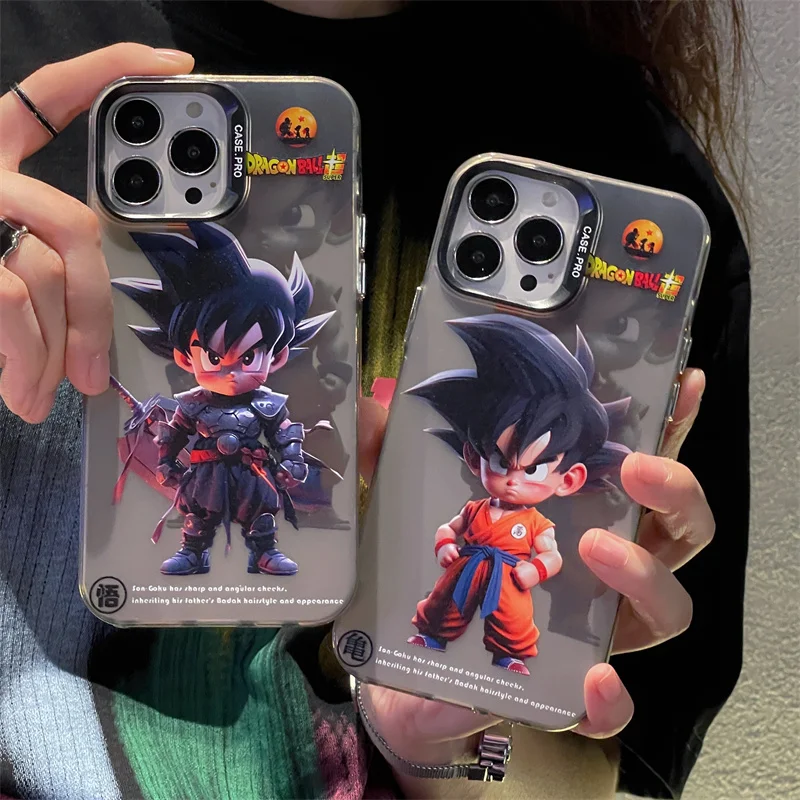 

Hot Dragon Ball Saiyan Case For Apple iPhone 16 15 14 13 12 11 Pro Max Cartoon Anime Lovely Patternt Colorful Silver Back Cover
