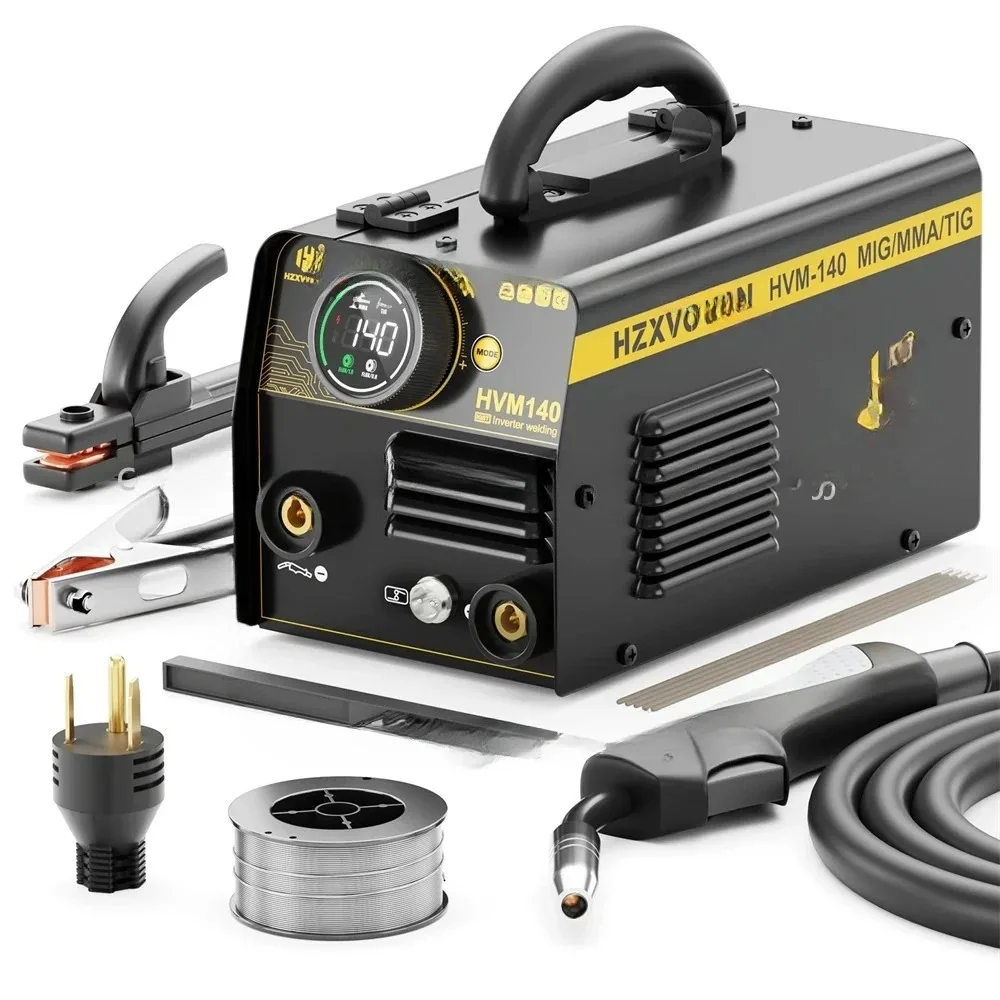 Welder Equipment Non Gas For Gasless Iron Soldering HVM140 HZXVOGEN 3 in 1 Semi-Automatic Welding Machine MIG/TIG/MMA Inverter