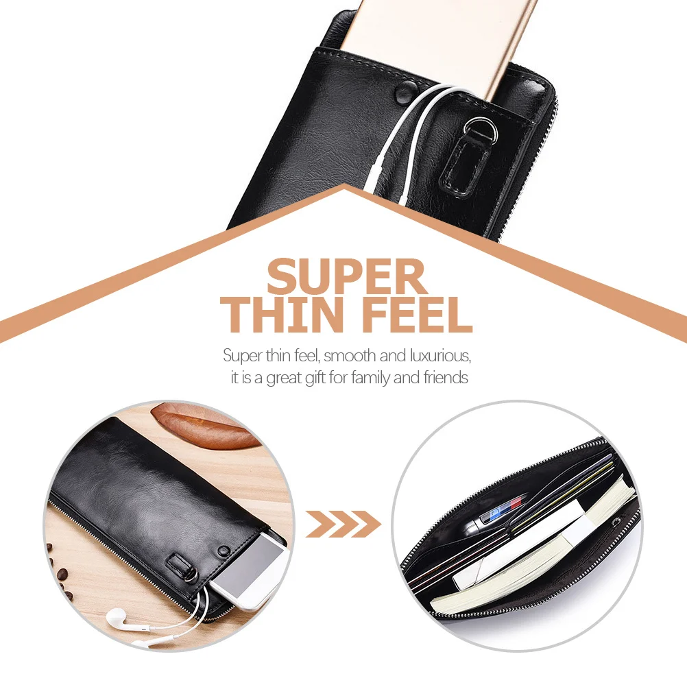 

Phone Large Capacity Long For Men Pu Multi-Function Zipper Wallet Outdoor Travel Business Daily Use Hand Wallet