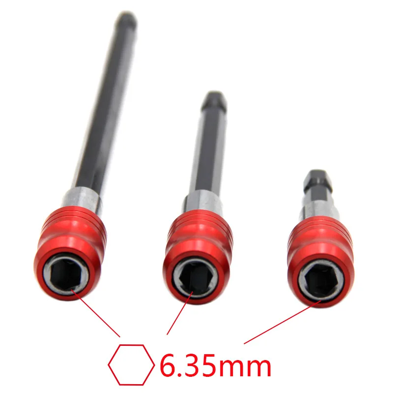 1pcs/3pcs Hexagonal handle red quick release self-locking extension rod 60/100/150mm screwdriver head extension rod
