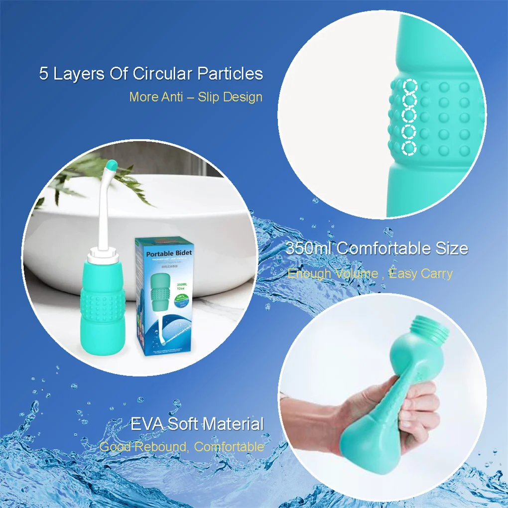 Portable Handheld Bidet Sprayer Wash Nozzle Shower Spray Bottle Toilet Hygiene Postpartum Menstruating Home Travel