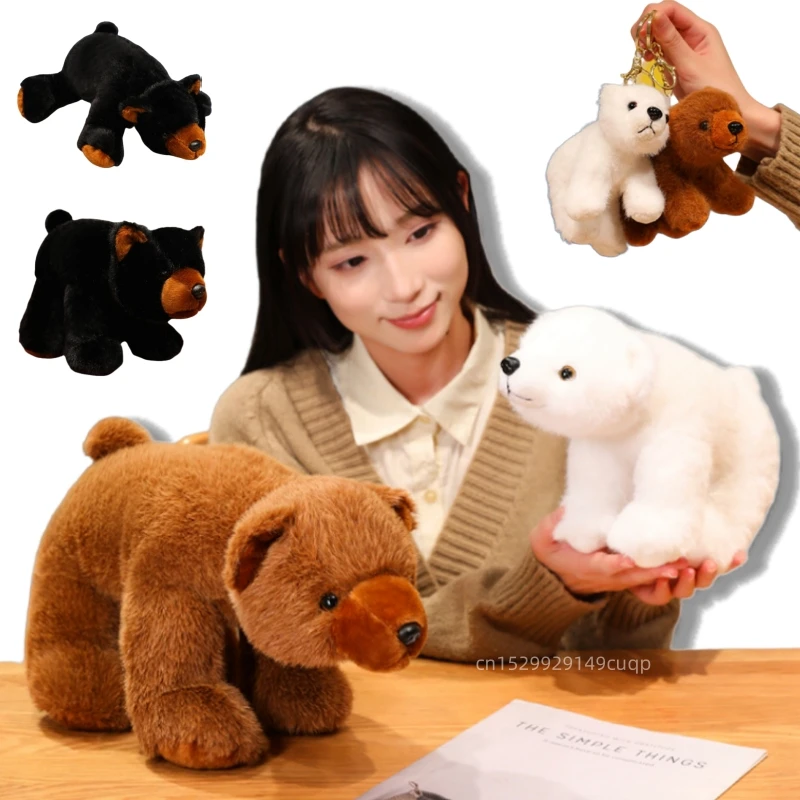

13-38cm Cartoon Bear Plush Doll Cute Soft White Polar Bear Brown Bear Black Bear Plush Toy Home Decoration Gift For Children
