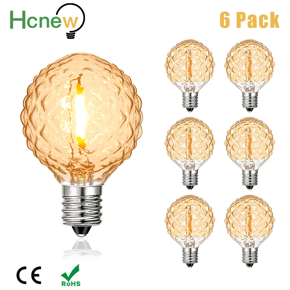 

Vintage G40 Led Bulb 220V 110V E12 1W Filament Lamp Amber Glass Replaceable Pendant Outdoor Party String Light Decoration Lights