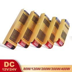 Iron Shell LED Driver Power Supply AC180-250V To DC 12 V 24V 80W 100W 120W 200W 300W 400W Lighting Transformers