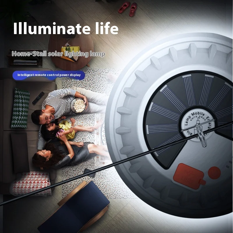 Solar Flying Saucer Light USB Rechargeable LED Camping Lamp Outdoor Emergency Lighting Portable Lanterns with Remote Control