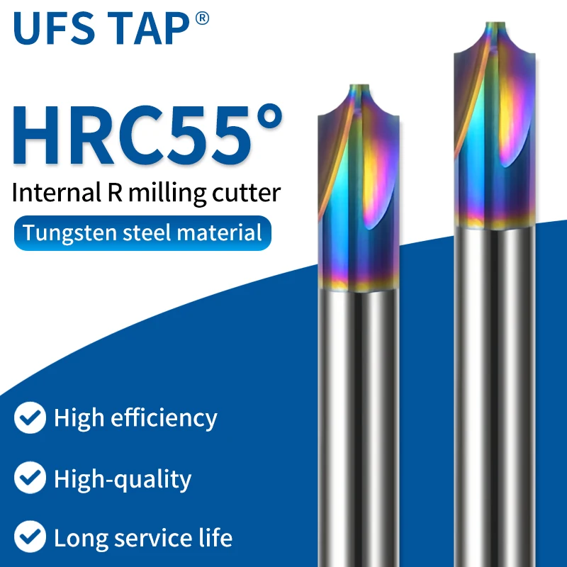 Inner R End Mill Carbide Radius Corner Rounding Cutter End Mill CNC Tool R0.3-R7 Chamfering Outside Radii Quarter Circle Router