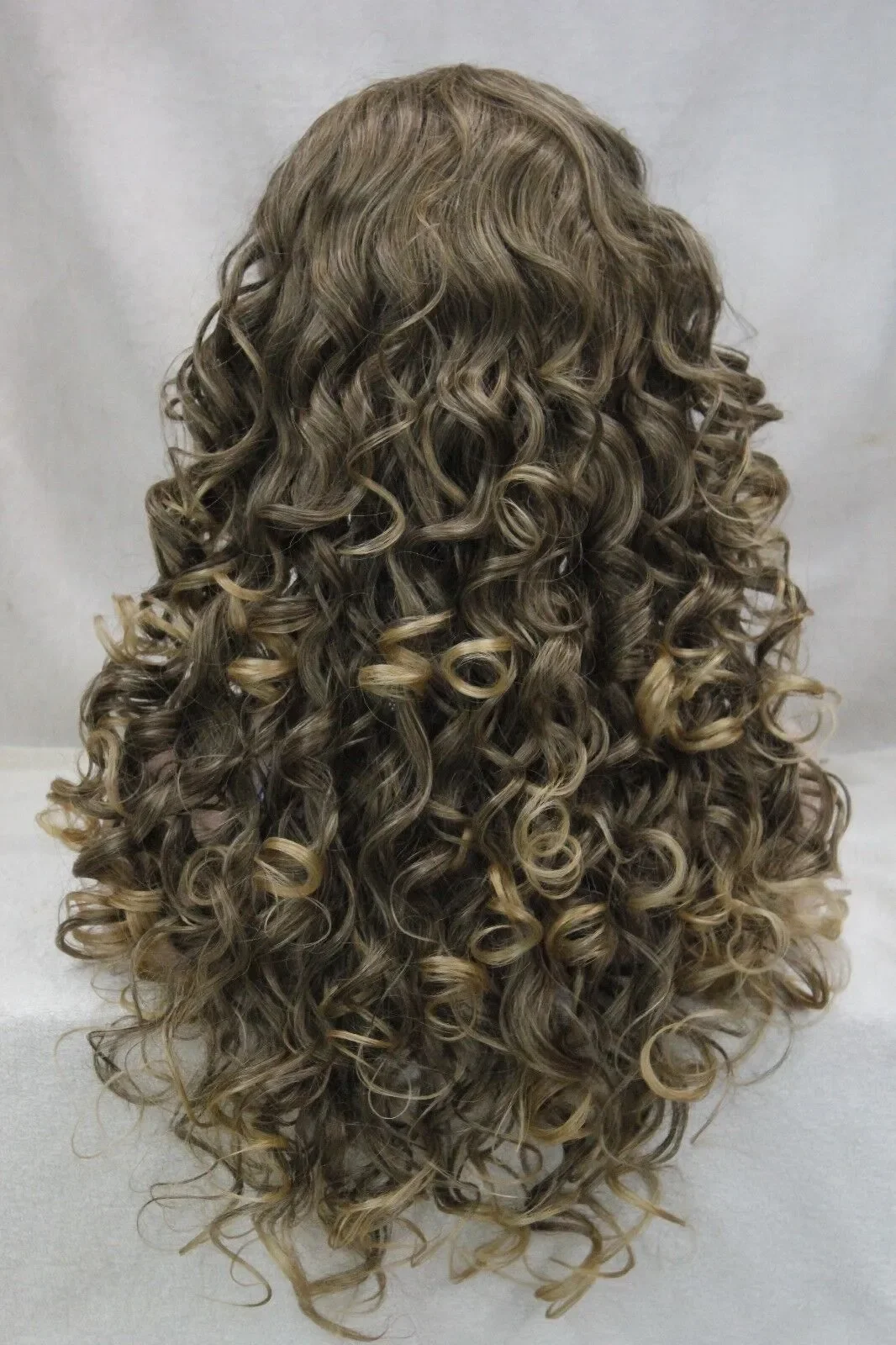 Peruca longa de cabelo encaracolado para mulheres, mistura marrom, louro dourado, dica, diário, sintético, sexy, novo