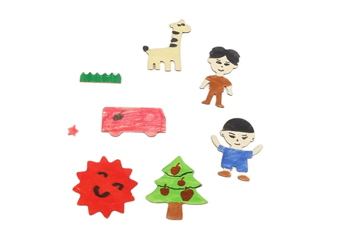 【20 SZTUK Szablonów do Rysowania Montessori】Drewniane Szablony do Malowania dla Maluchów w Wieku 2-4 Lat - Zabawki Edukacyjne DIY do Wczesnej Nauki