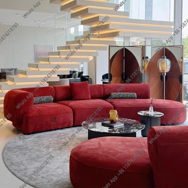 

M-Европейский красный диван для гостиной, классический минималистичный мягкий изогнутый диван для гостиной, современный скандинавский диван, мебель Wohnzimmer для Ho