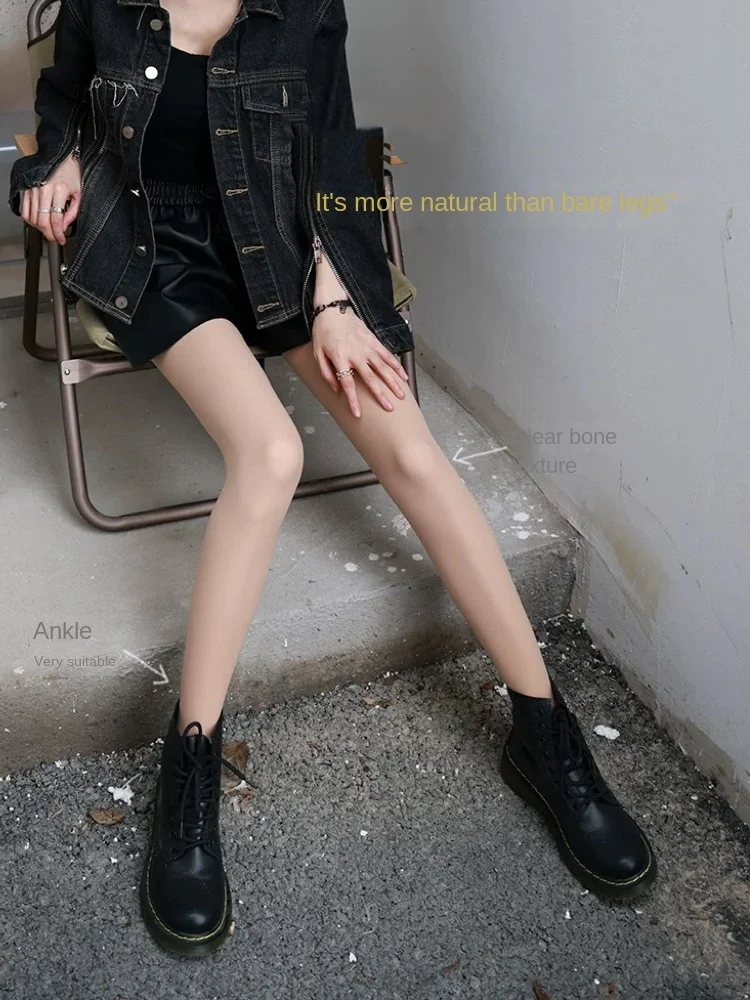 Leg artifact female spring autumn winter nude feeling plus velvet thicken fake through meat supernatural flesh color leggings