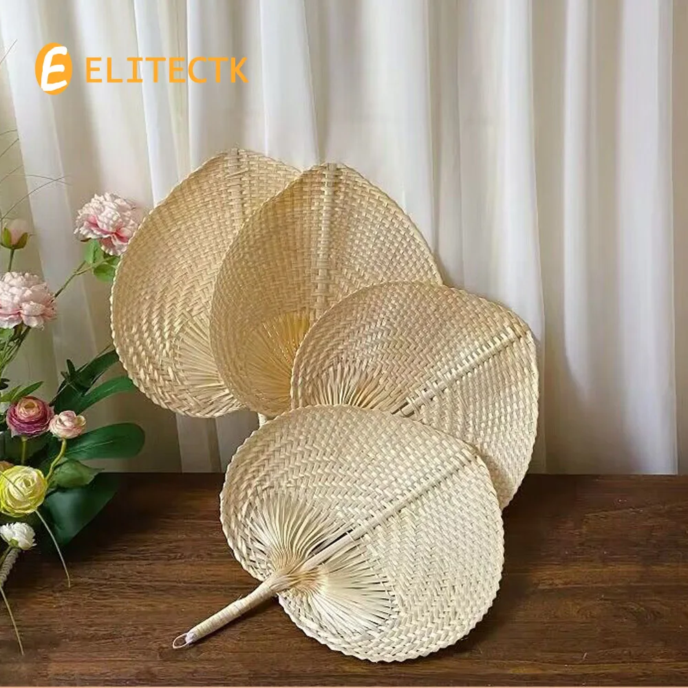 50/15PCS Wedding Decor Fans Bamboo Raffia Hand Fans for Guest Hand Weaving Fan for Summer Cooling Beach Wall Decor Party Favors