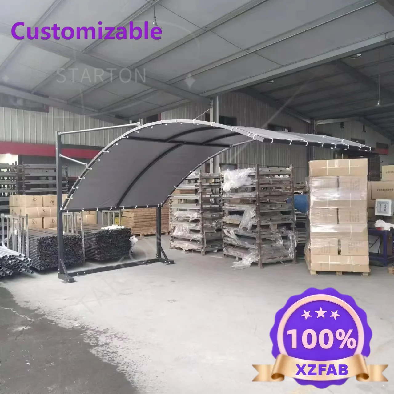Factory Direct 2026 Copertura per garage di stoccaggio in PE per carport esterno di alta qualità con struttura in metallo in all
