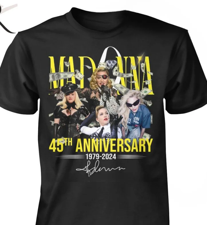 Футболка с коротким рукавом и надписью «Madonna 45-й юбилей»