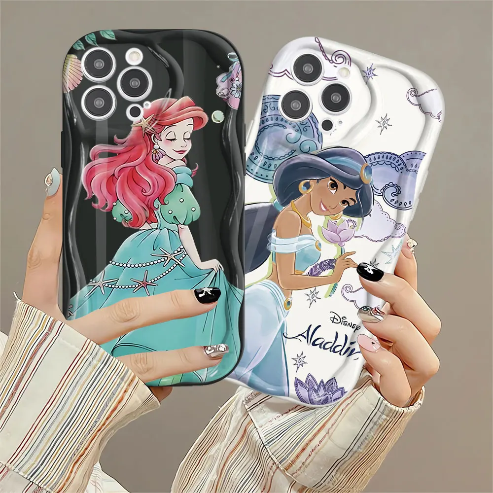 Disney Ariel The Mermaid Phone Case for iPhone 8 7 15ProMax 13 Mini XS Max XR SE 12 Pro 14 Plus 11 Pro Soft Square Liquid Cover