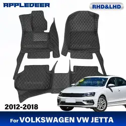 Car Floor Mats For VW Volkswagen JETTA 2012 2013 2014 2015 2016 2017 2018 Auto Foot Pads Carpet Cover Interior Accessories