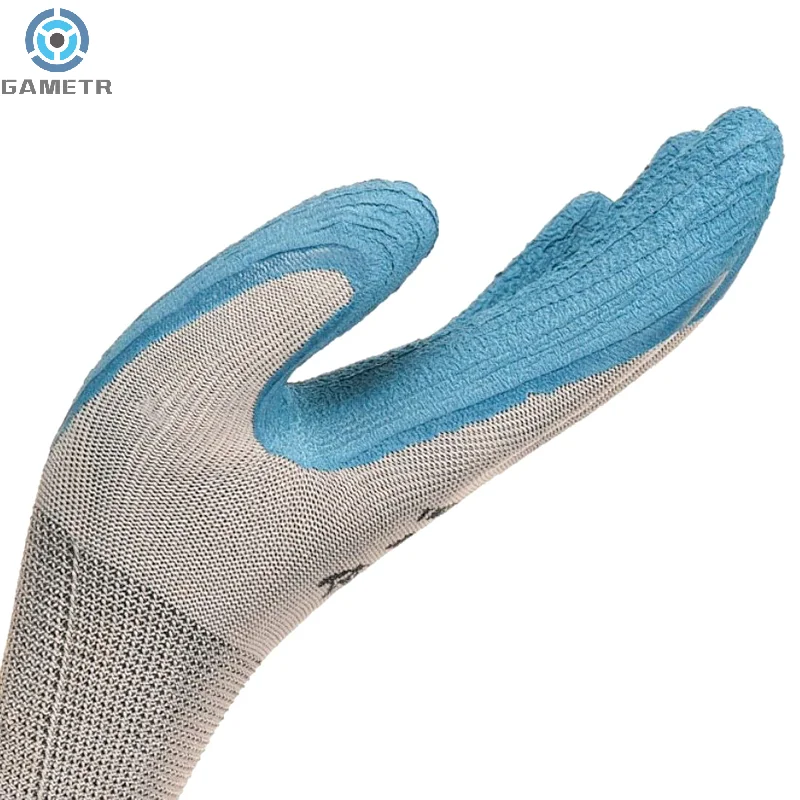 Gants de travail en latex gris polyester, mitaines de protection, imperméables, durables, non ald, jardin, isotwostar