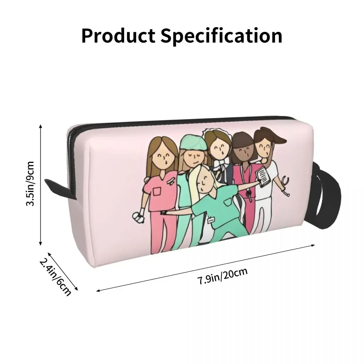 Nurse Medical Doctor Large Makeup Bag Waterproof Pouch Travel Cosmetic Bags Enfermera En Apuros Pattern Organizer for Unisex