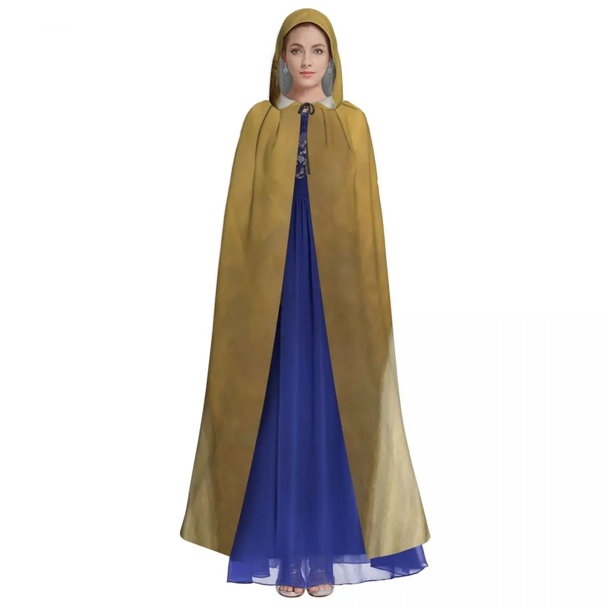 Длинный плащ с капюшоном Девы Марии, средневековый костюм ведьмы, накидка для косплея, Хэллоуин, вампир, для взрослых, унисекс