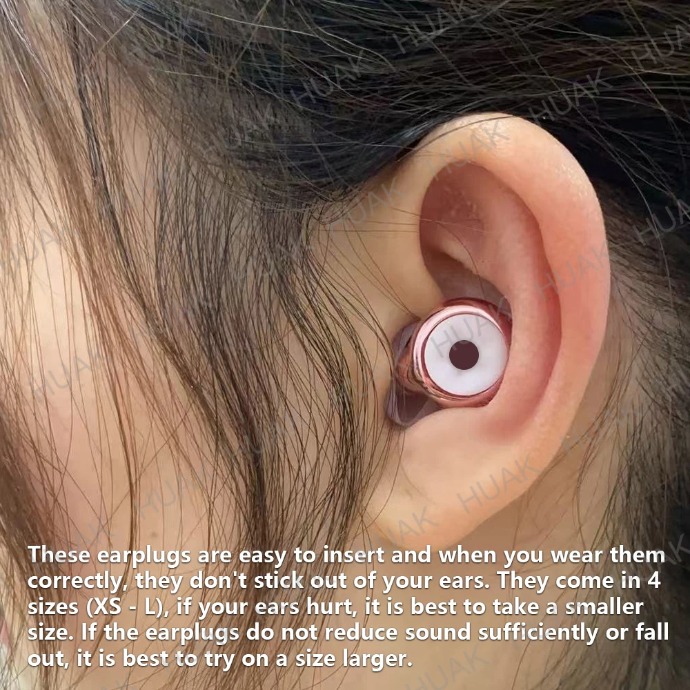 Reusable Silicone Noise Filter EarPlugs Sound Blocking for Sleep Office Study Swim Motorcycle Riding Musician with Lanyard
