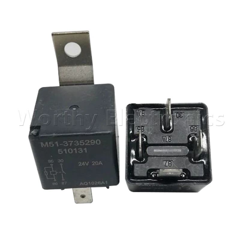 

Free shipping 10pcs/lot relay 24VDC 20A 4PIN M51-3735290510131