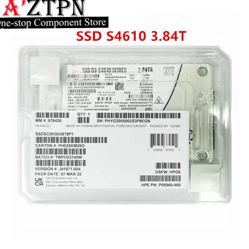 オリジナル新 SSD インテル S4610 3.84T 1.92T 960 グラム 480 グラム SATA エンタープライズソリッドステートドライブ SSD SATA