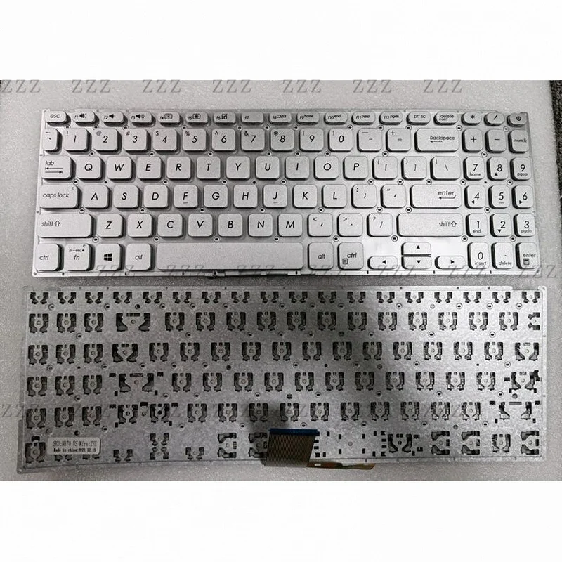 ZZ US Keyboard for Asus Vivobook F512 F512D F512DA F512F F512FA F512U F512UA silver