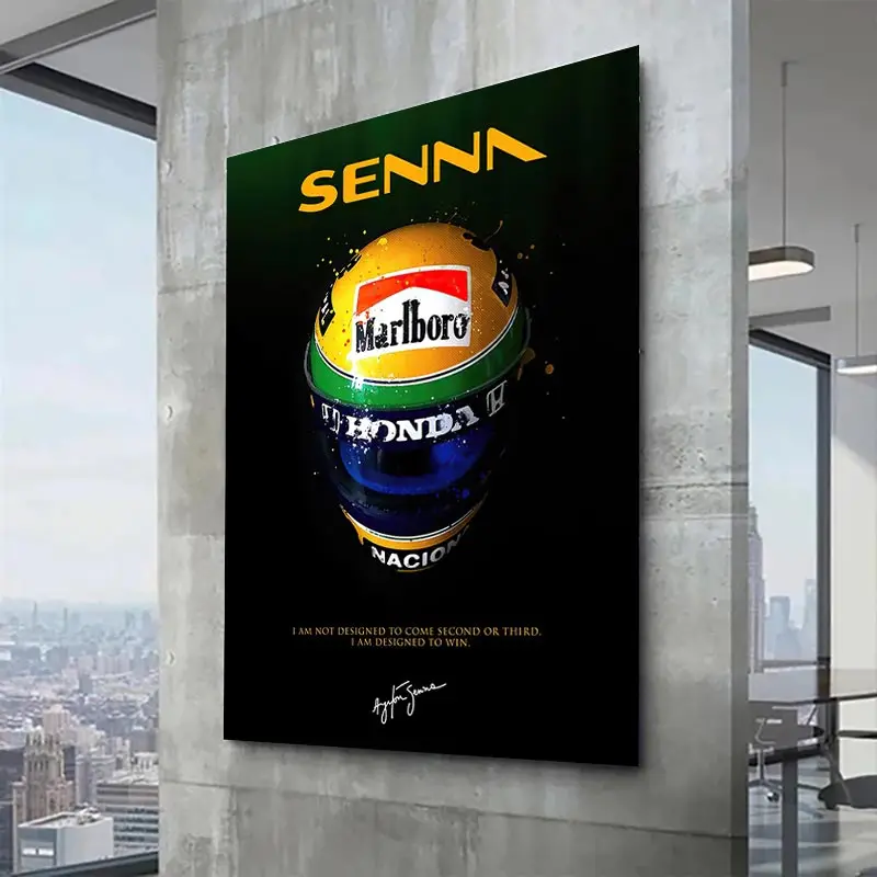 Modern F1 Racer Kask Tuval Posterler Ünlü Formula 1 Dünya Şampiyonu Resimleri Baskılar Graffiti Duvar Sanatı Resimleri Ev Dekor