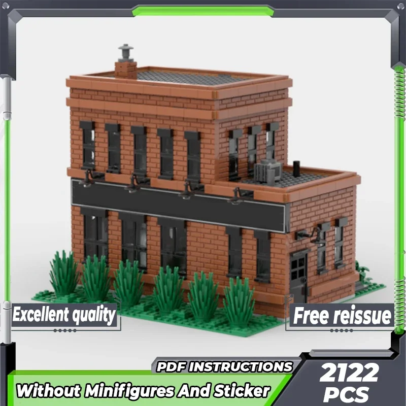 Street View Model Moc Building Bricks Pressed Steel Factory Technology Modular Blocks Gifts Christmas Toys DIY Sets Assembly