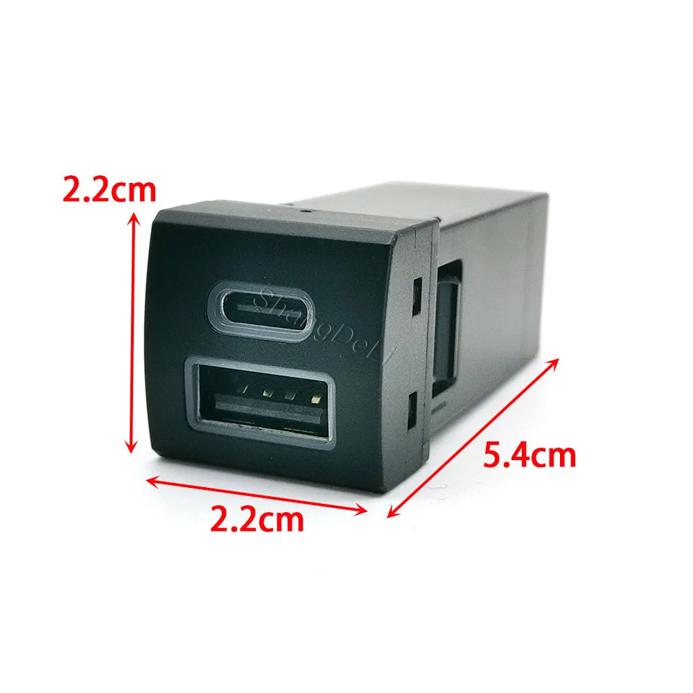 12 فولت/24 فولت سيارة USB QC3.0 Type-C PD المزدوج منافذ شاحن الهاتف المقبس صالح لتويوتا هايلاندر لاند كروزر ل برادو 150 Rav4 كامري #2