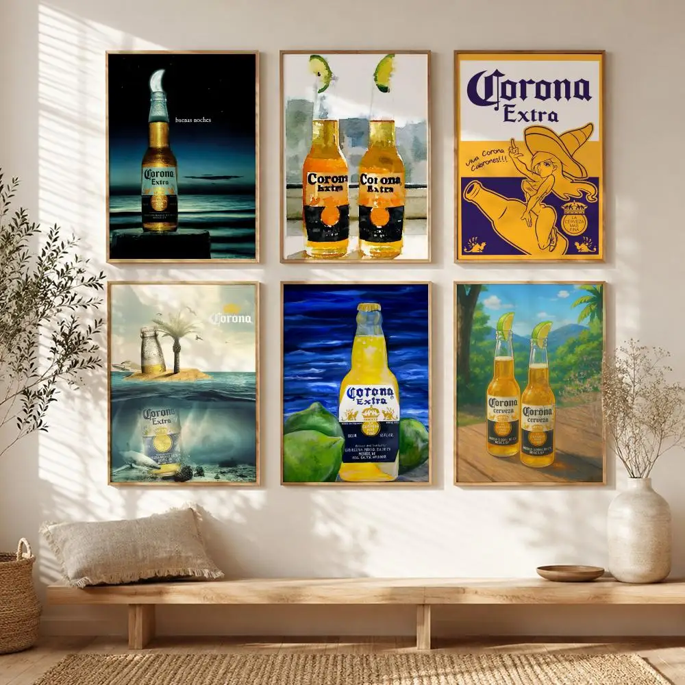 Beverage Brand C-Corona Poster All-match HD Waterproof Self-Adhesive Wall Art Sticker For Home Bedroom