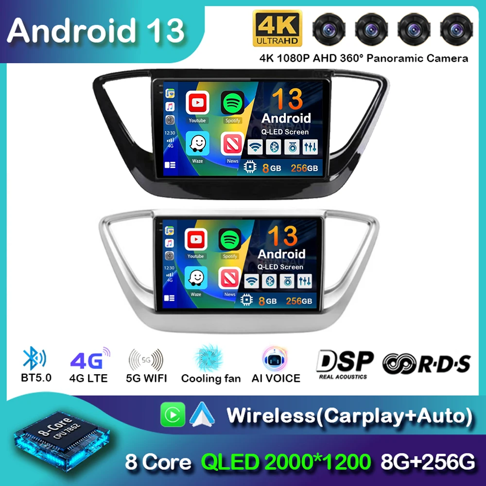 

Android 13 Carplay Auto For Hyundai Solaris 2 Verna 2017-2020 Car Radio Navigaion GPS Multimedia Video Player 2din DVD Head Unit