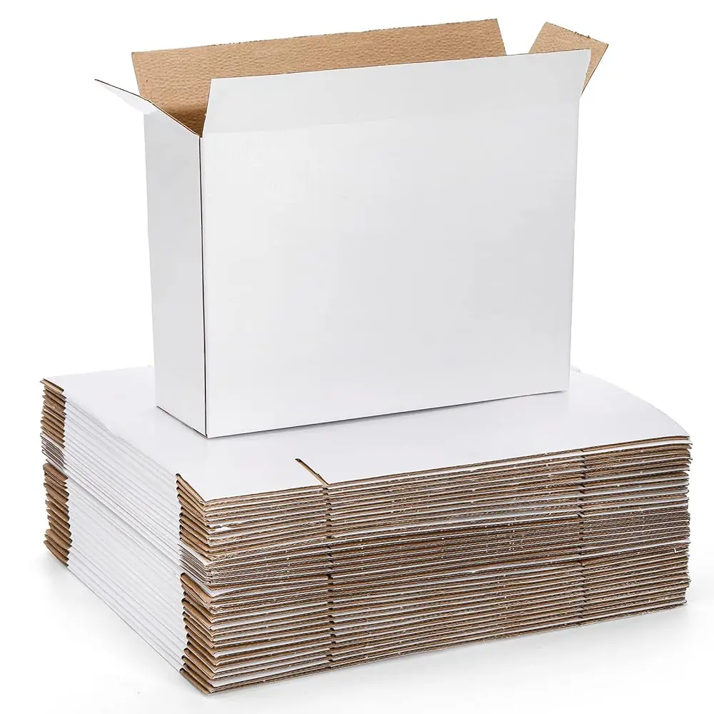 

30 Pack Shipping Boxes, 12 x 9 x 4 Inches White Cardboard Corrugated Boxes, Mailing Boxes for Small Business Packing Moving
