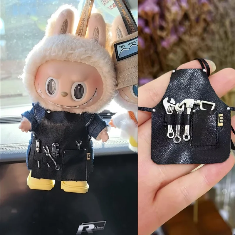 

17cm Labubu Repairman Apron Ob11 Clothes 10cm Cotton Doll Bib Bjd Doll Accessories Mini Repair Tools Cute Toys