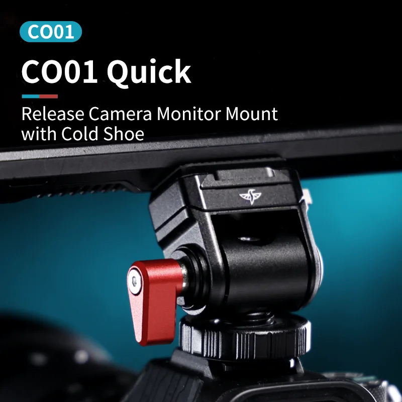 Ulanzi CO01 Quick Release Camera Monitor Mount for Photograph DSLR Camera with Cold Shoe 360° Flexible Angle with 1/4'' Screw